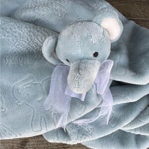 Thro Baby Oversized Elephant Security Blanket Lovey Nunu 30X30 Ether Blue Green